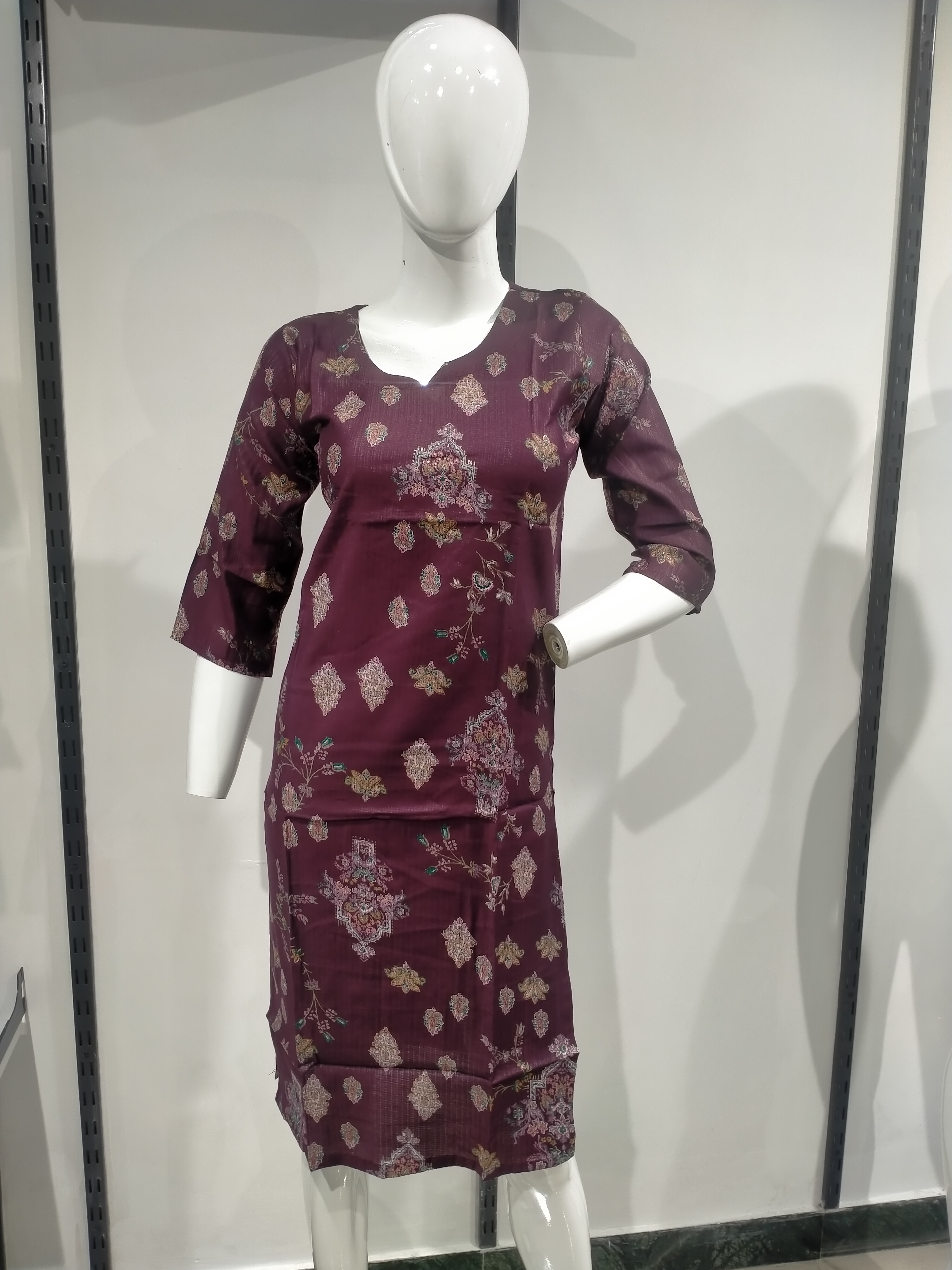 Plum Heritage Motif Kurta