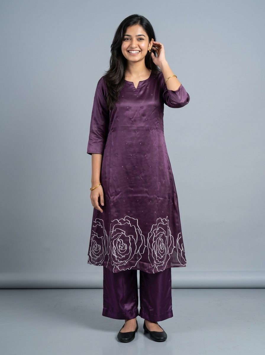 Aarohi Solid Essence Button Kurta