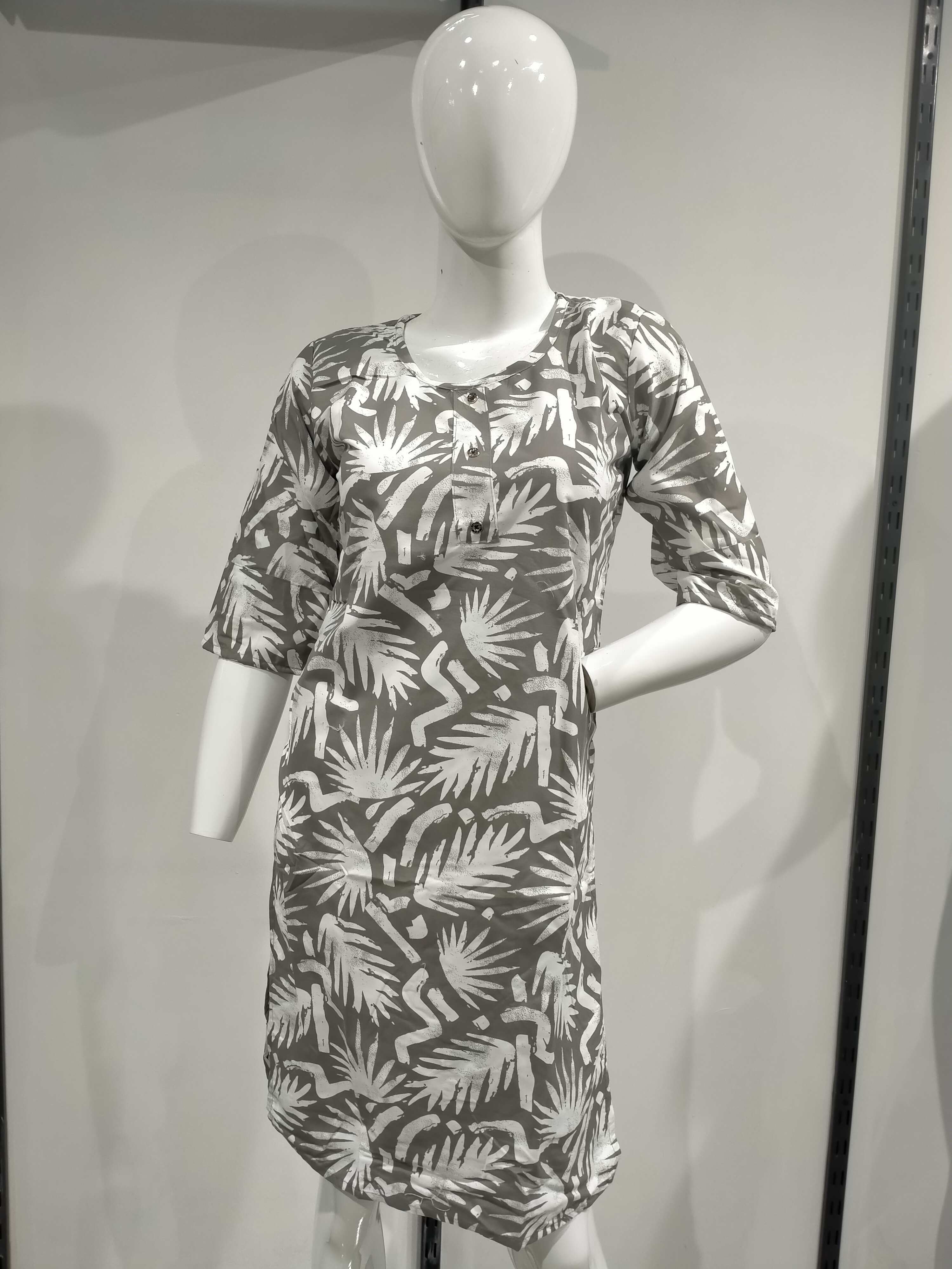 Tropical Leaf Co-Ord Set - Grey