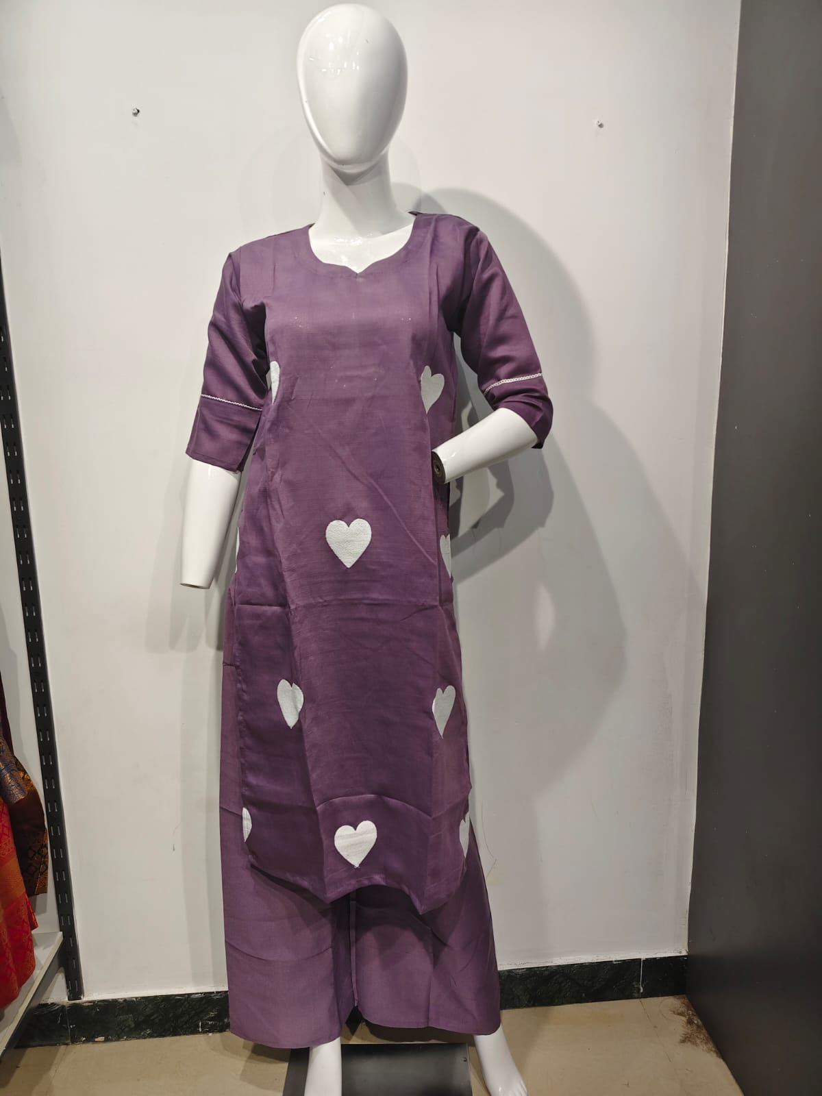Purple Heart Embroidered Co-Ord Set