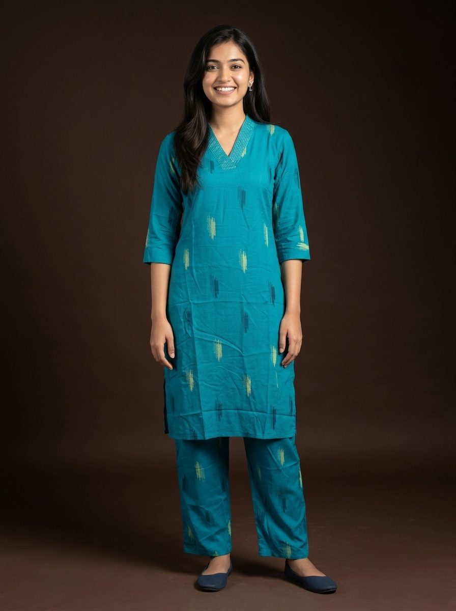 Ikat Print Straight Co-Ord Set