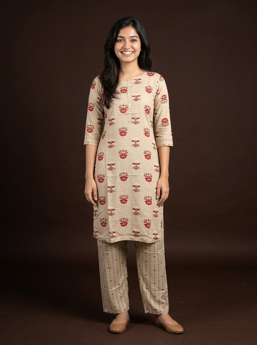 Floral Print Straight Co-Ord Set