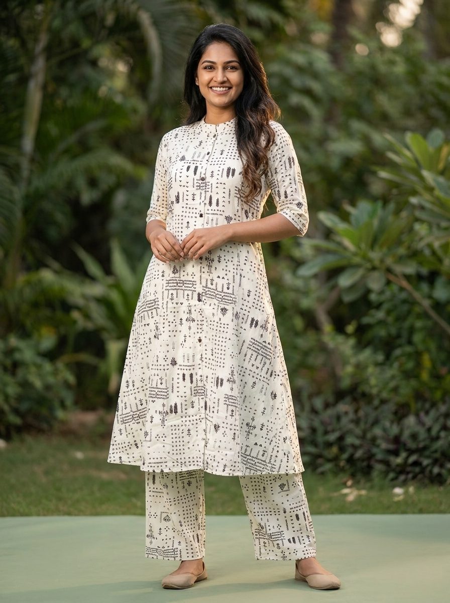 Abstract Printed Straight Co-Ord Set