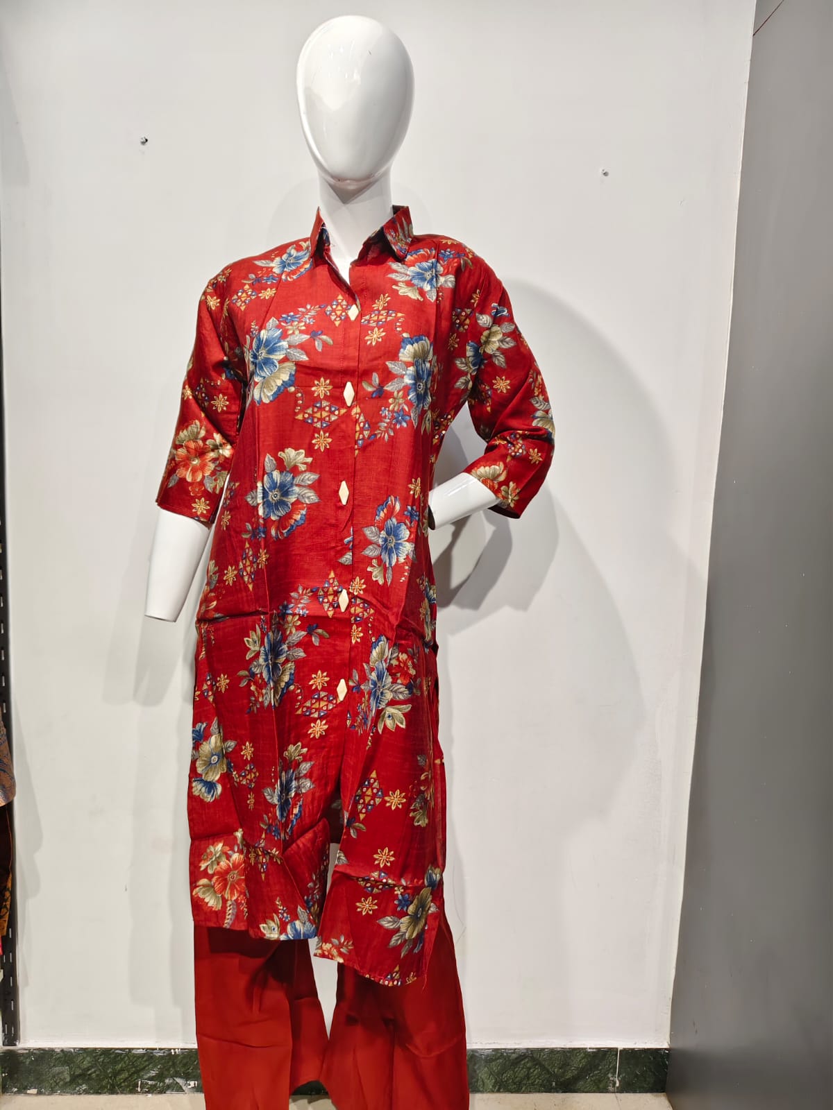 Crimson Bloom Floral Printed Co-Ord Set