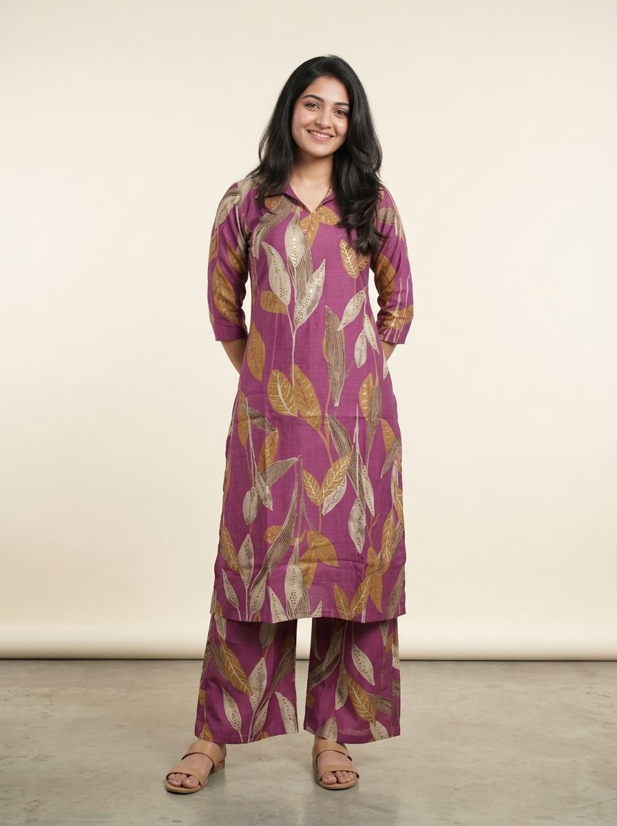 Mulberry Foliage Tunic Co-Ord Set