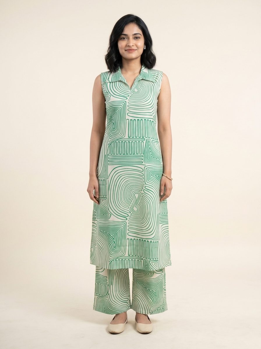 Collar Neck Floral Print 1