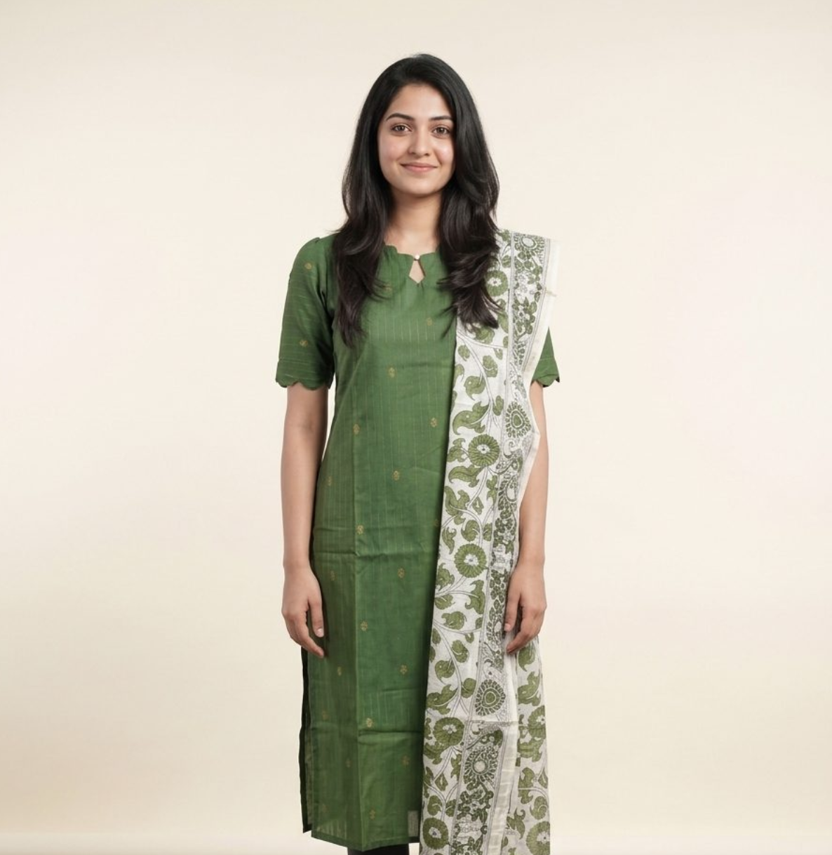 Raw Silk Kurti With Dupatta