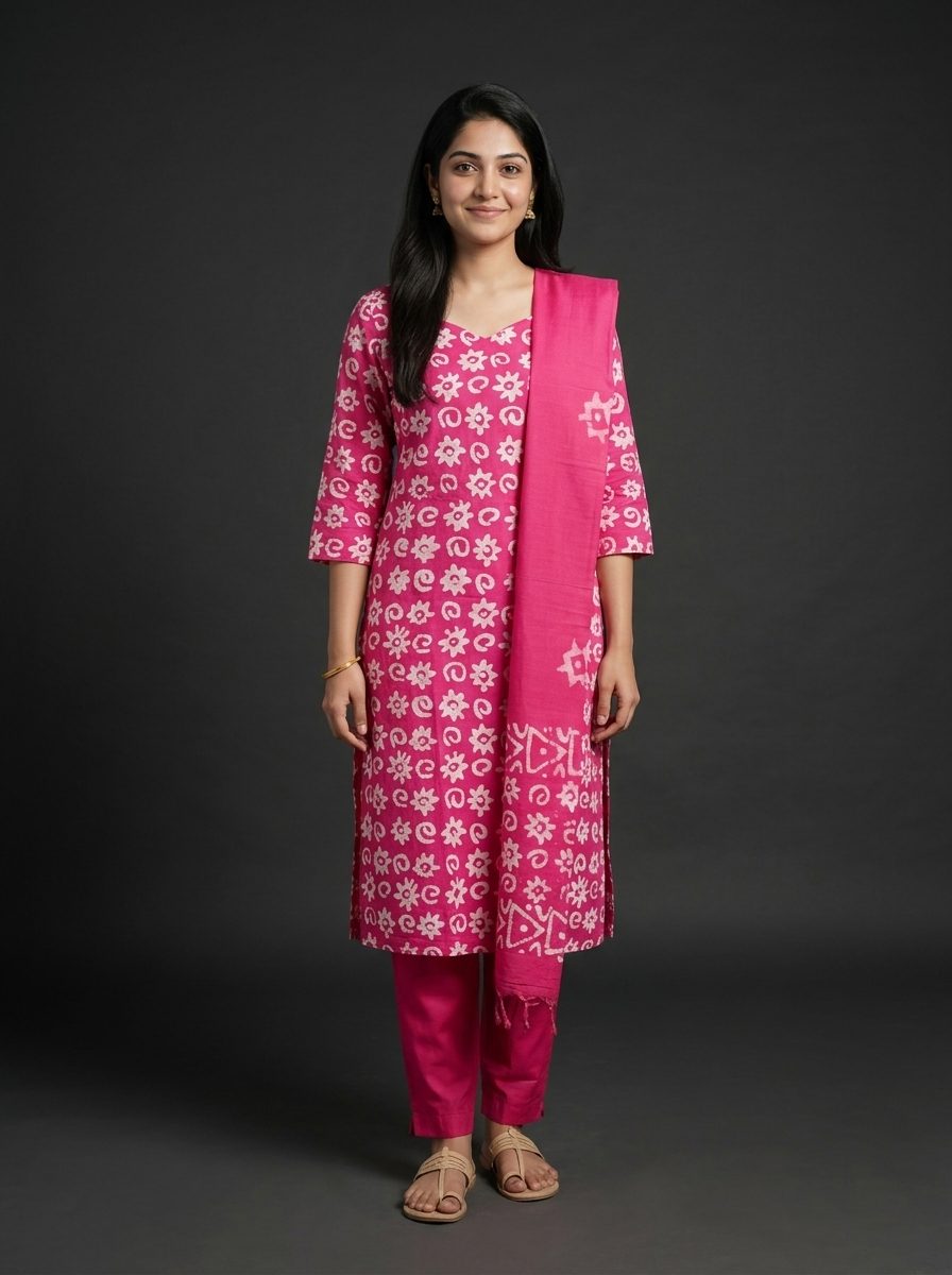 Aarohi Pink Block Print Kurta
