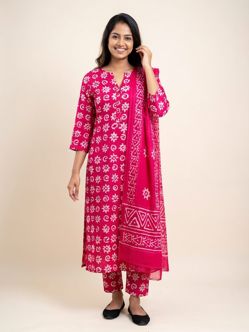 Aarohi Pink Block Print Kurta