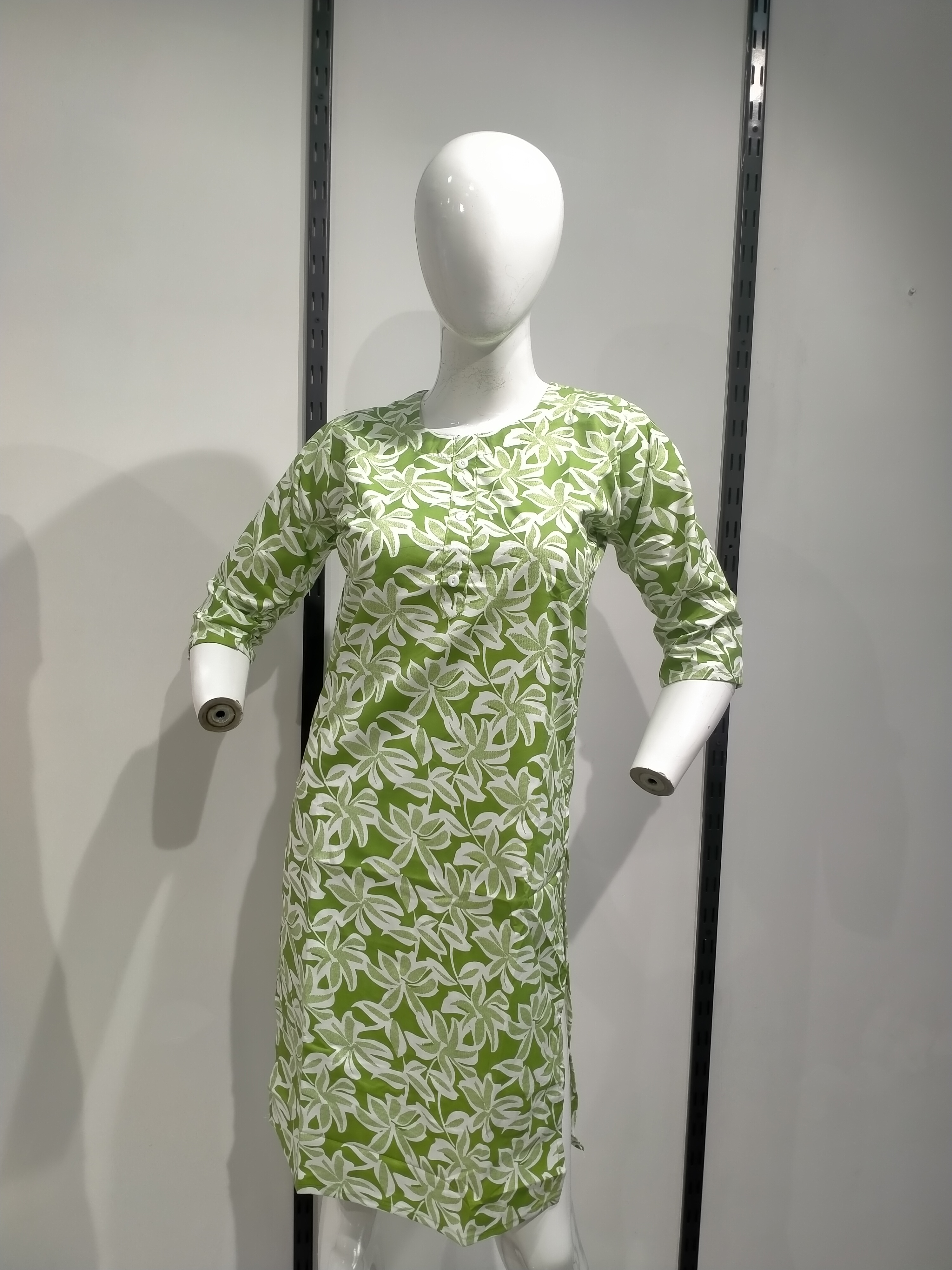 Lime Tropical Flora Kurta Set