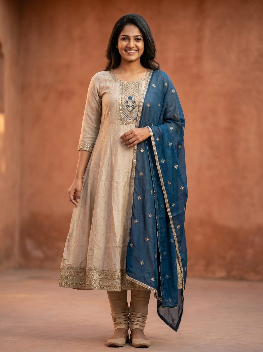 Chikoo Royal Mist Kurta Set
