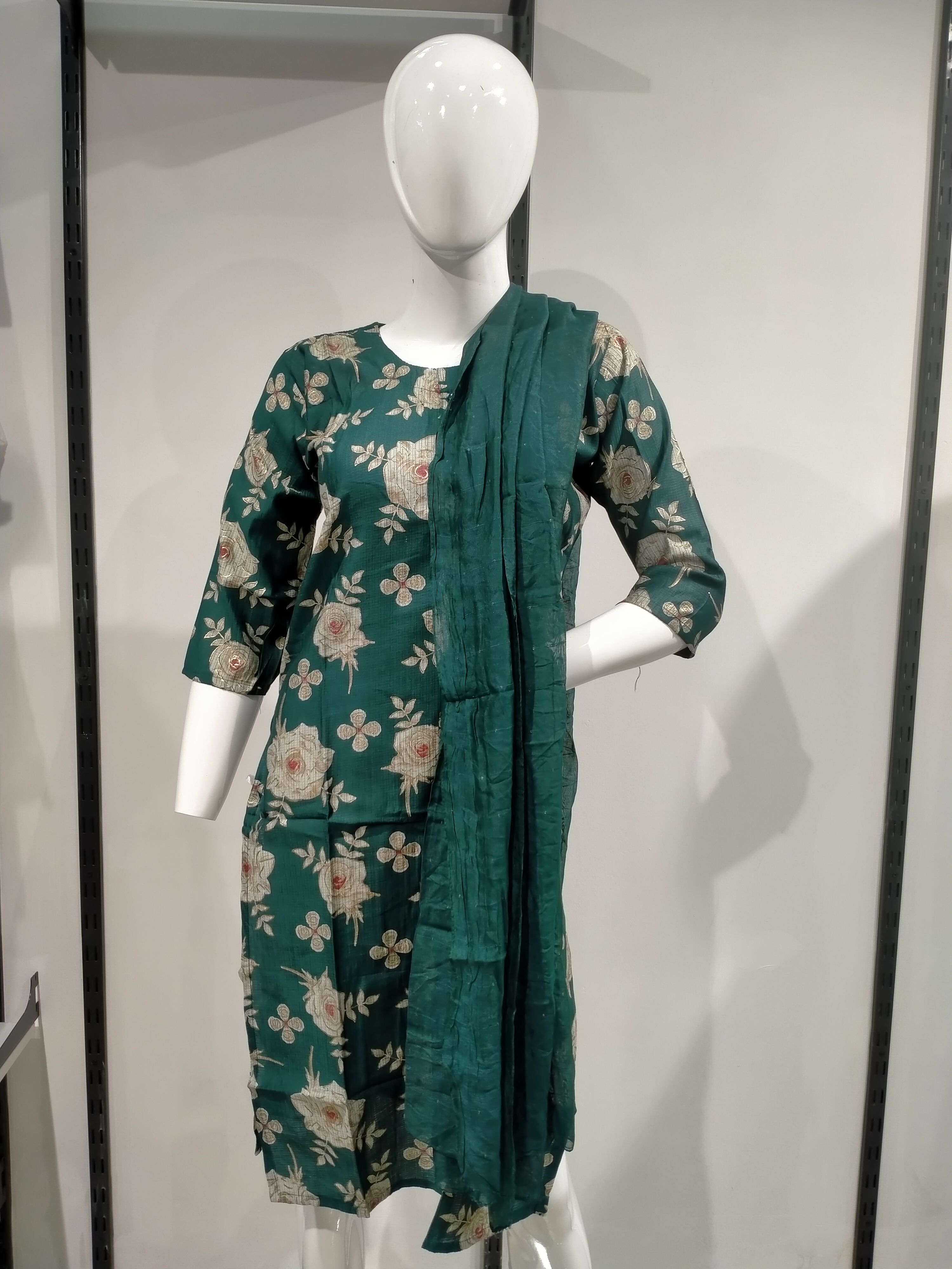 Teal Rose Shimmer Kurta