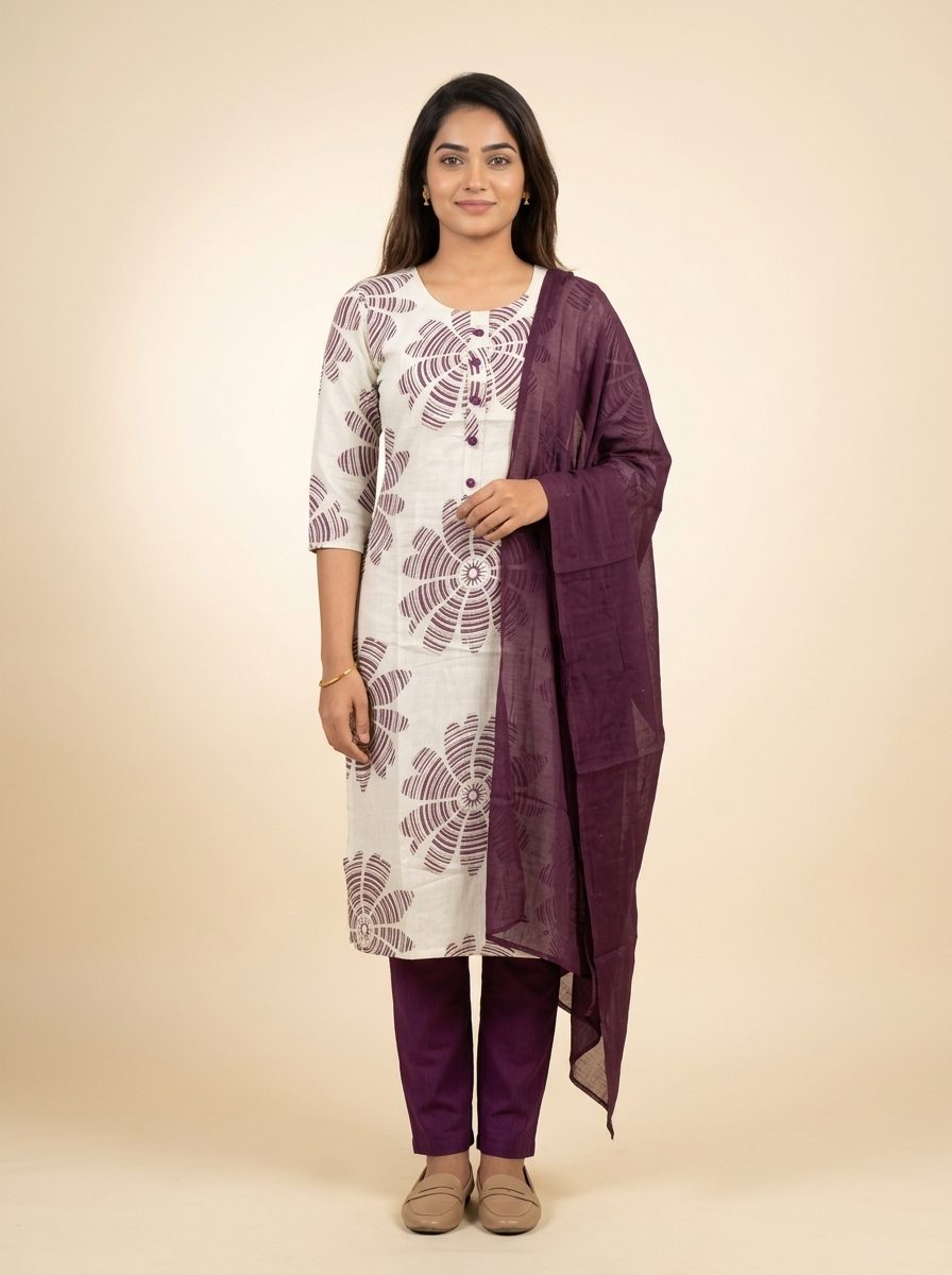 Ivory Emerald Sunburst Kurti Set