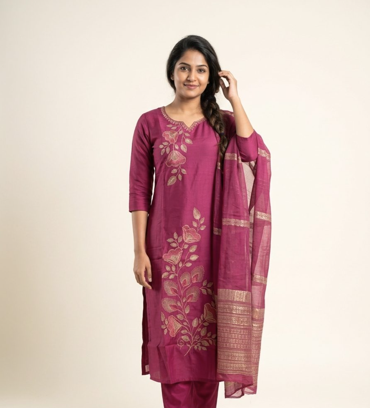 Floral Matif Kurti -Set