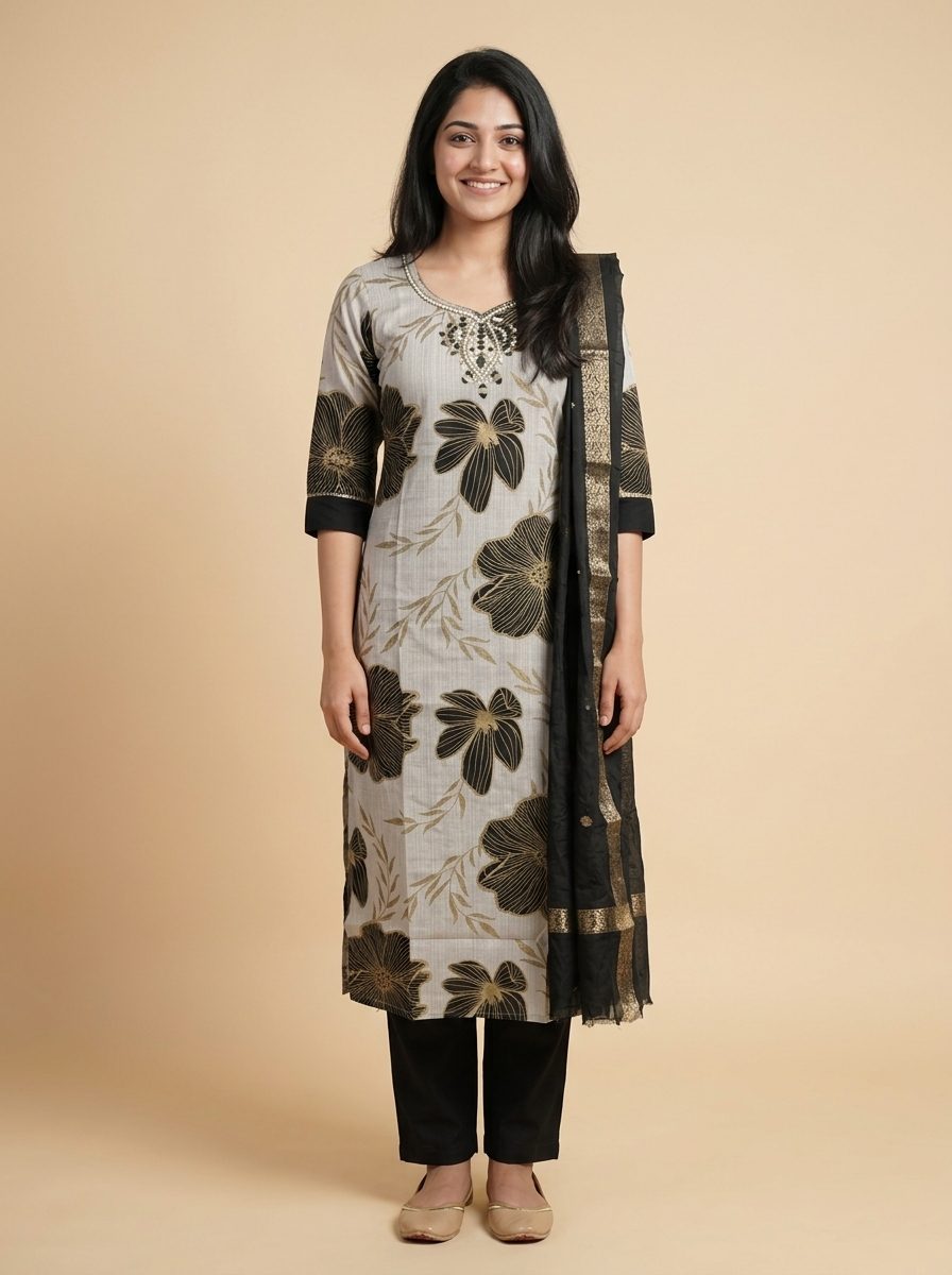 Golden Petal Princess Kurta Set