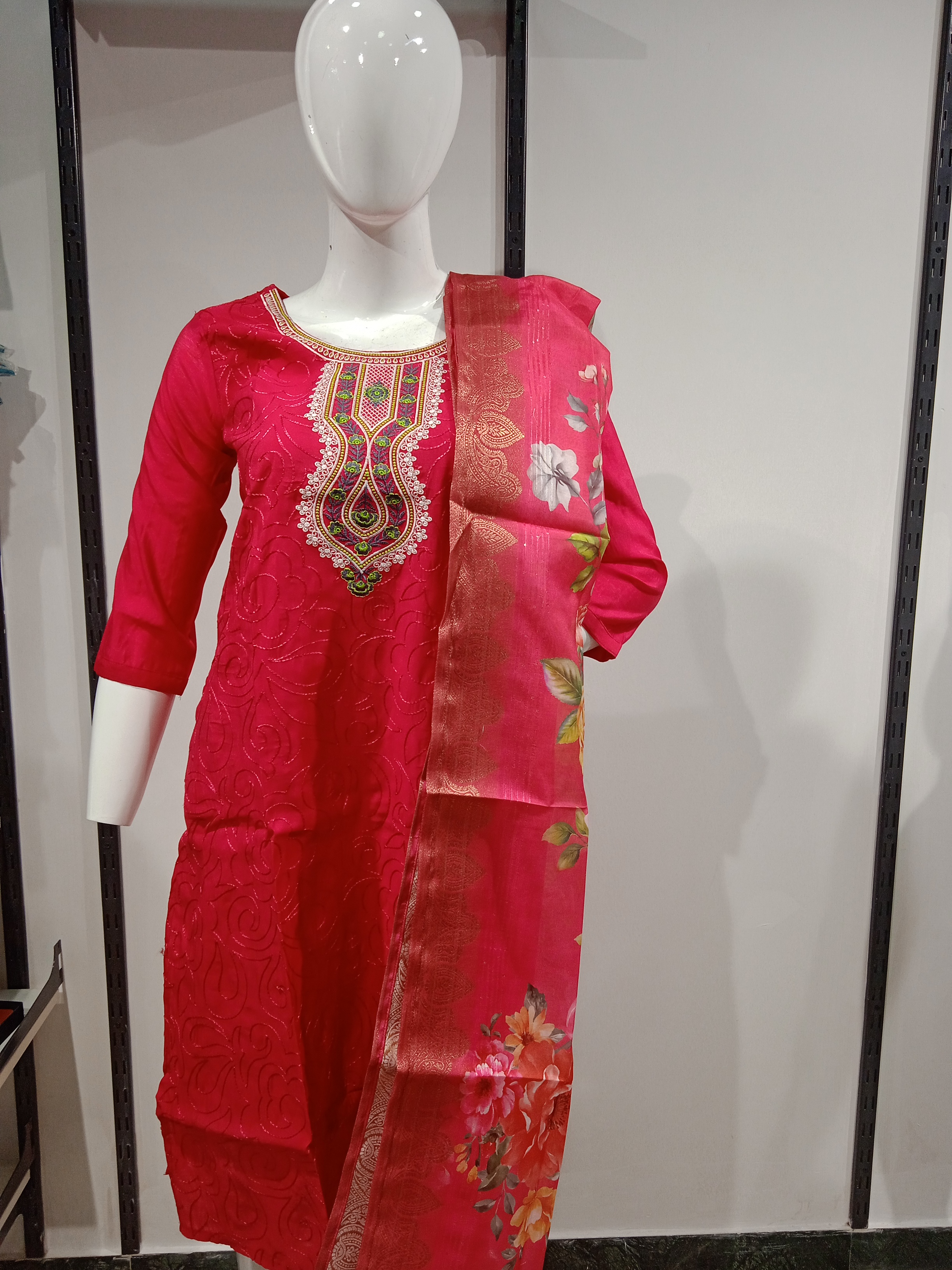 Neck Pattern Full Emb Kurtis