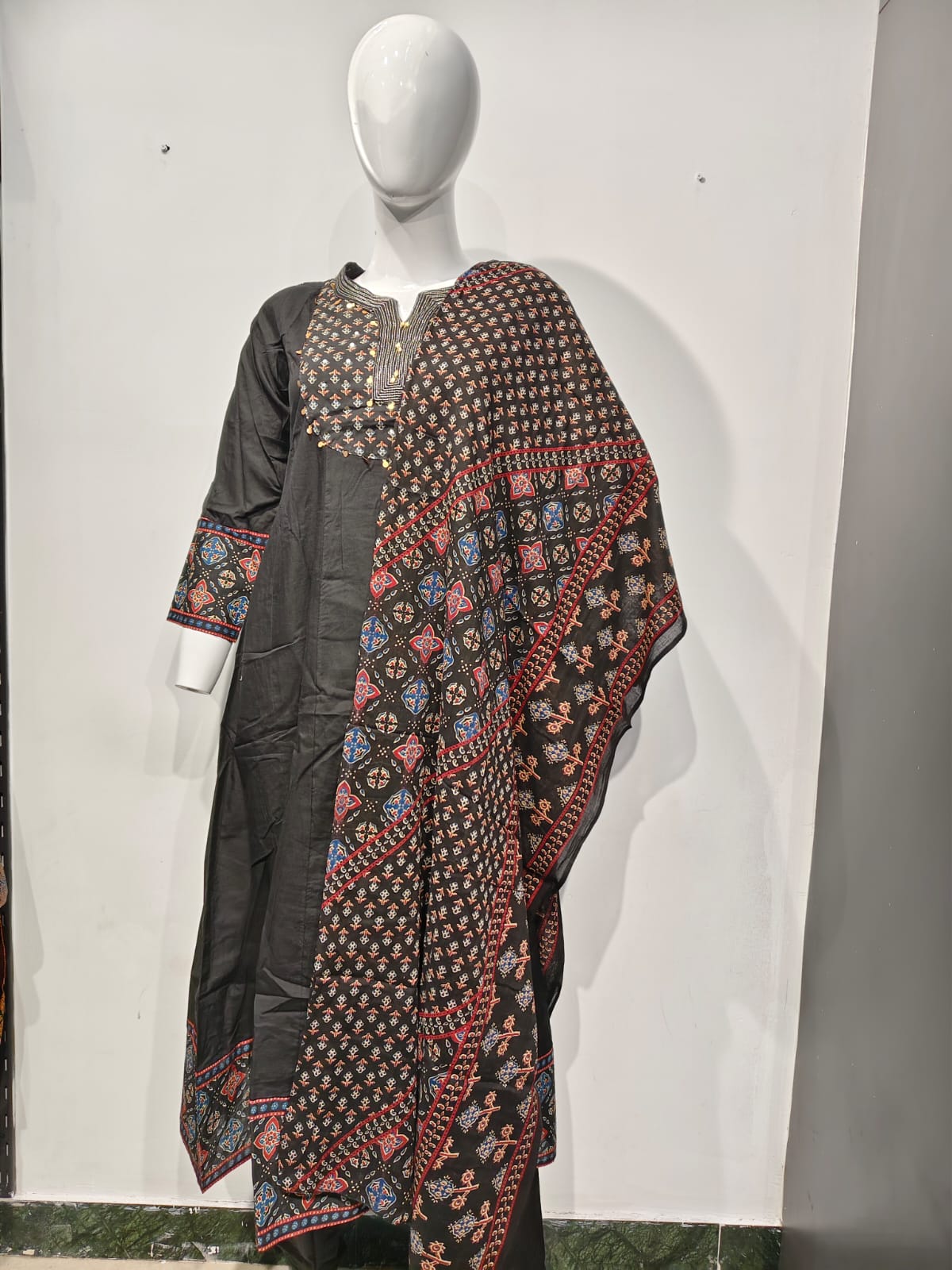 Classic Black Embroidered Kurta Set