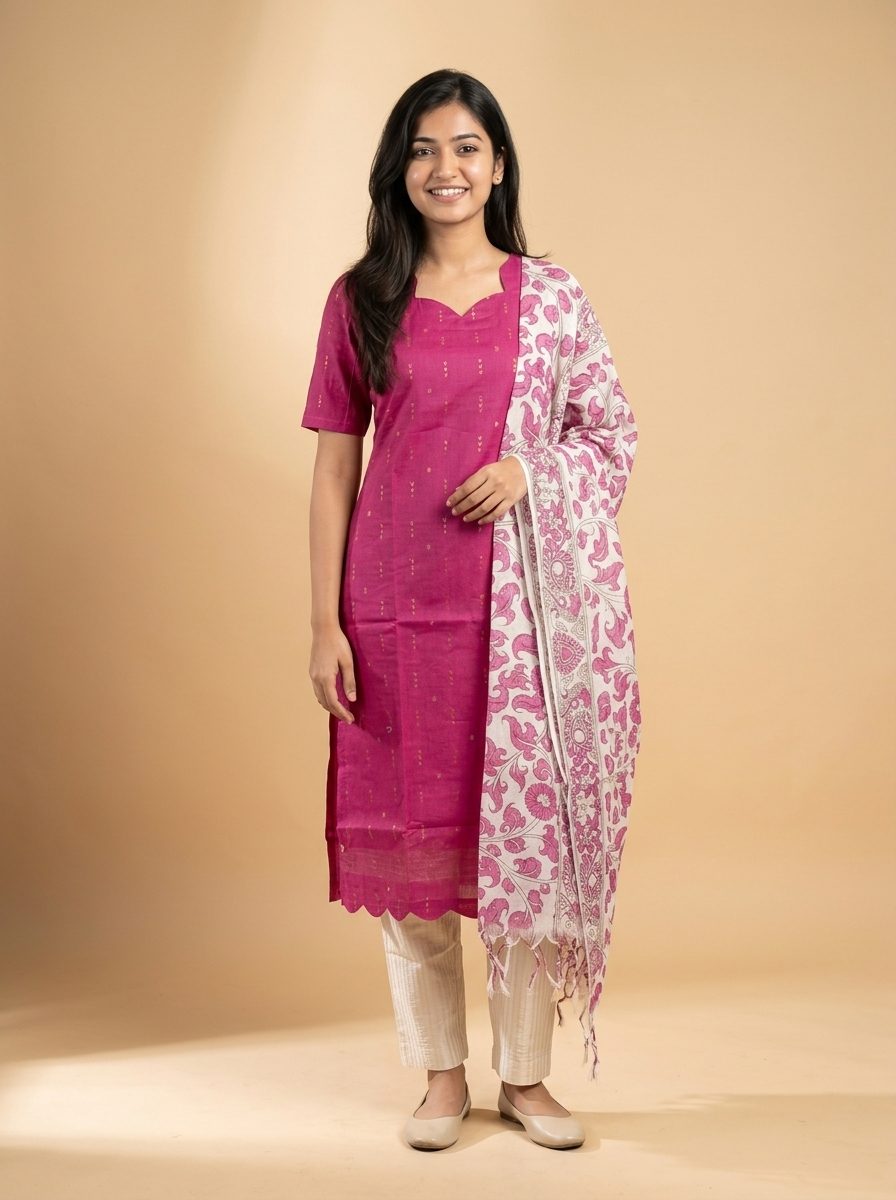 Scallop Cut Kurtis Set