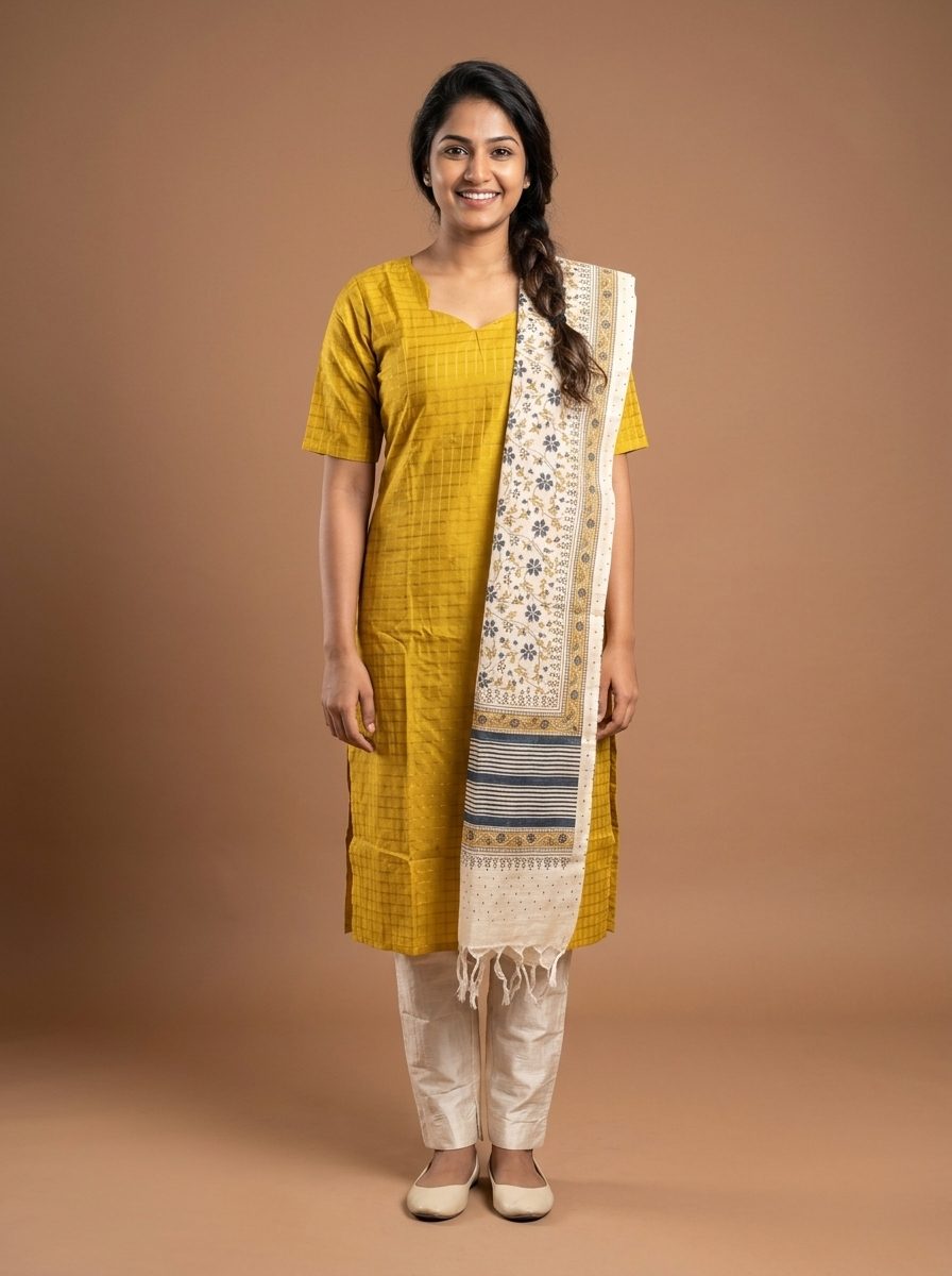 Scallop Cut Plus Kurtis Set