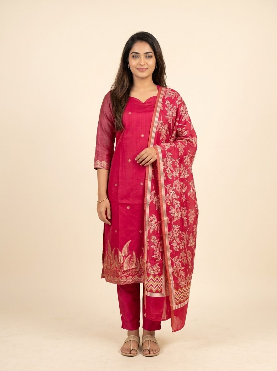 Chanderi Kurti Set