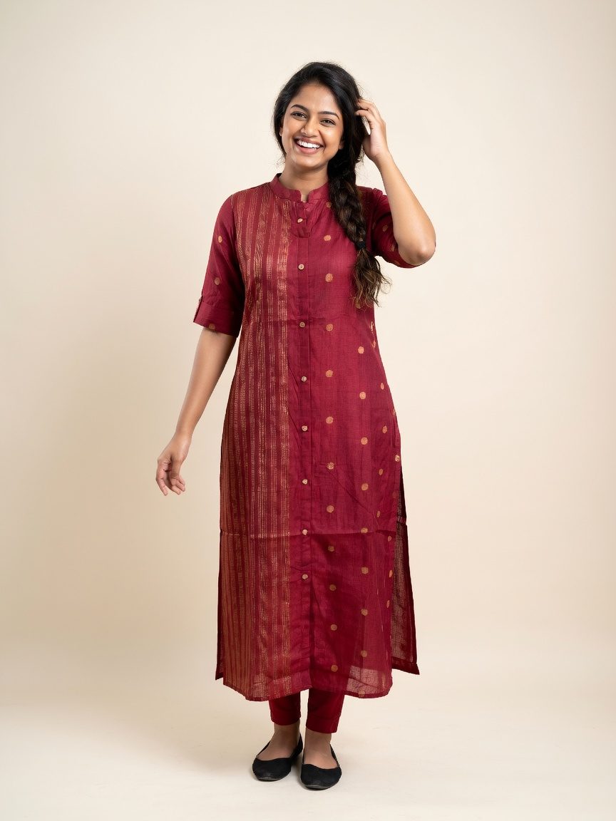 Aarohi Golden Thread Weave Kurti