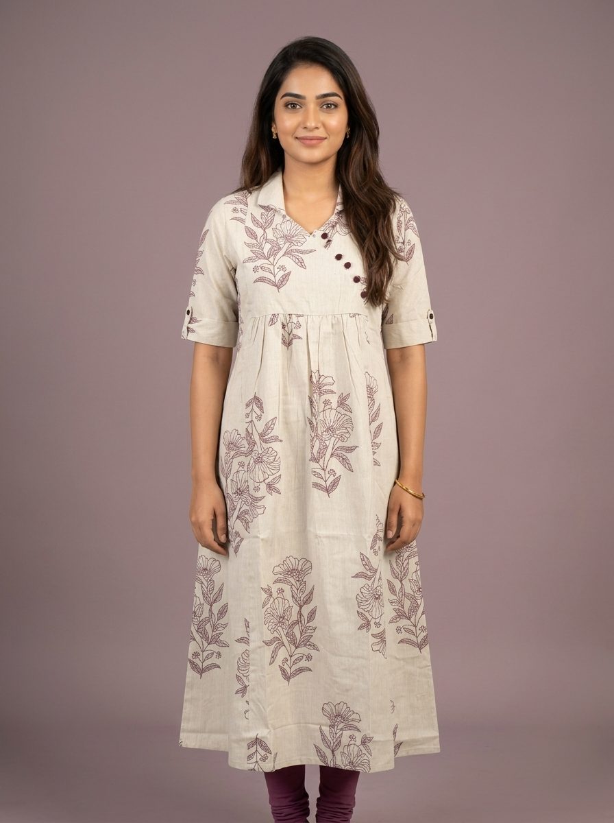 Aarohi Bloom Stripe Collared Kurta