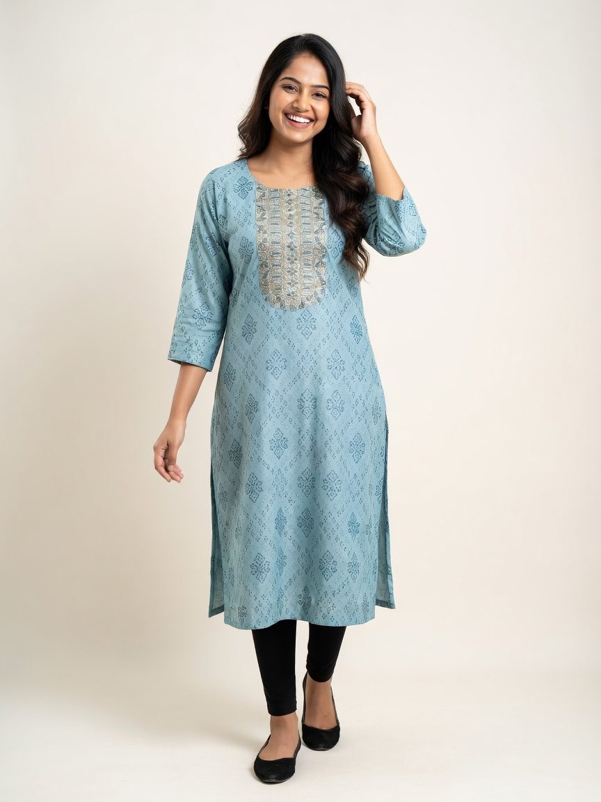 Aarohi Sky Blue Diamond Sequin Kurta