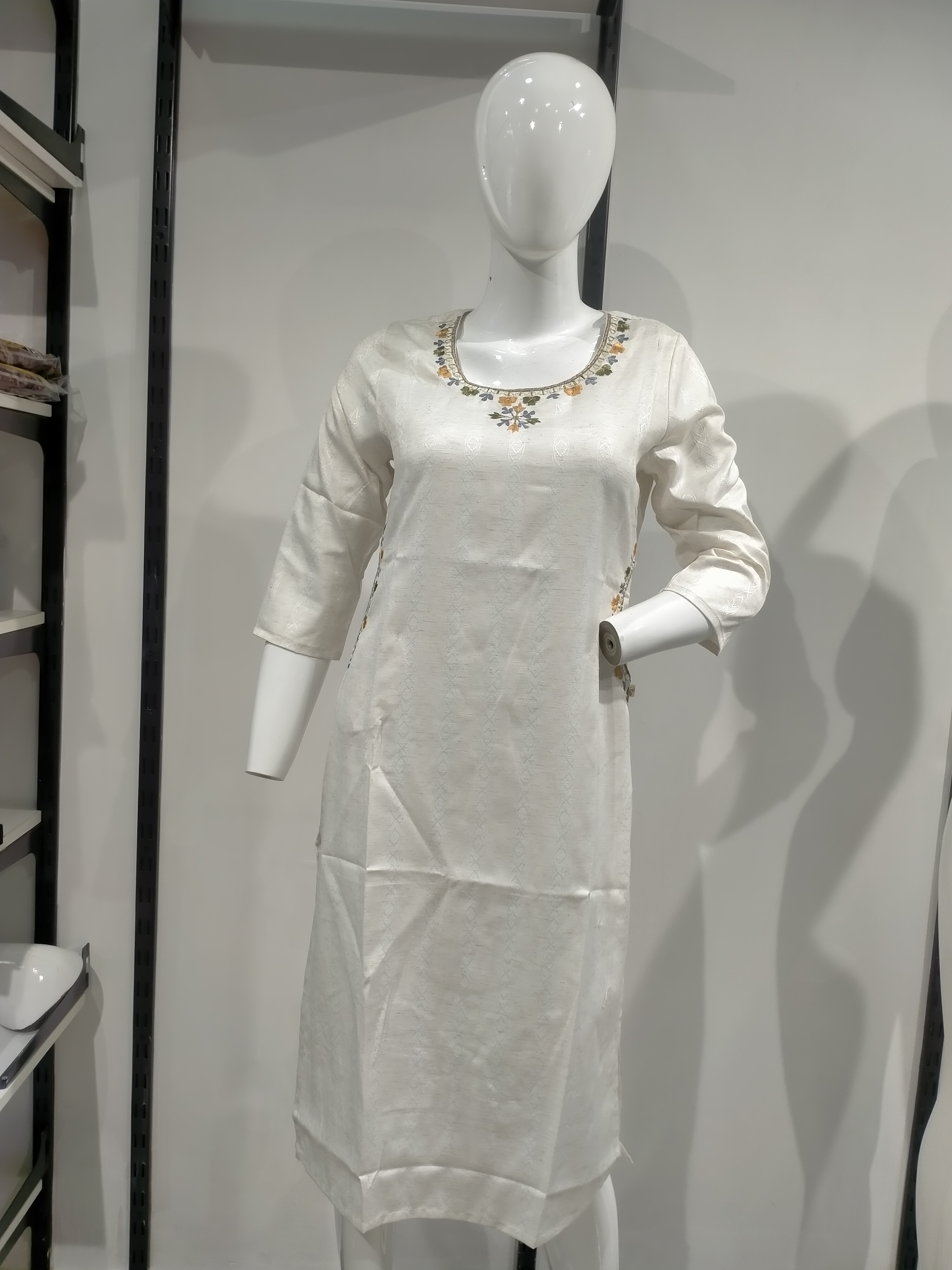 Aarohi White Multi-Color Embroidered Kurta