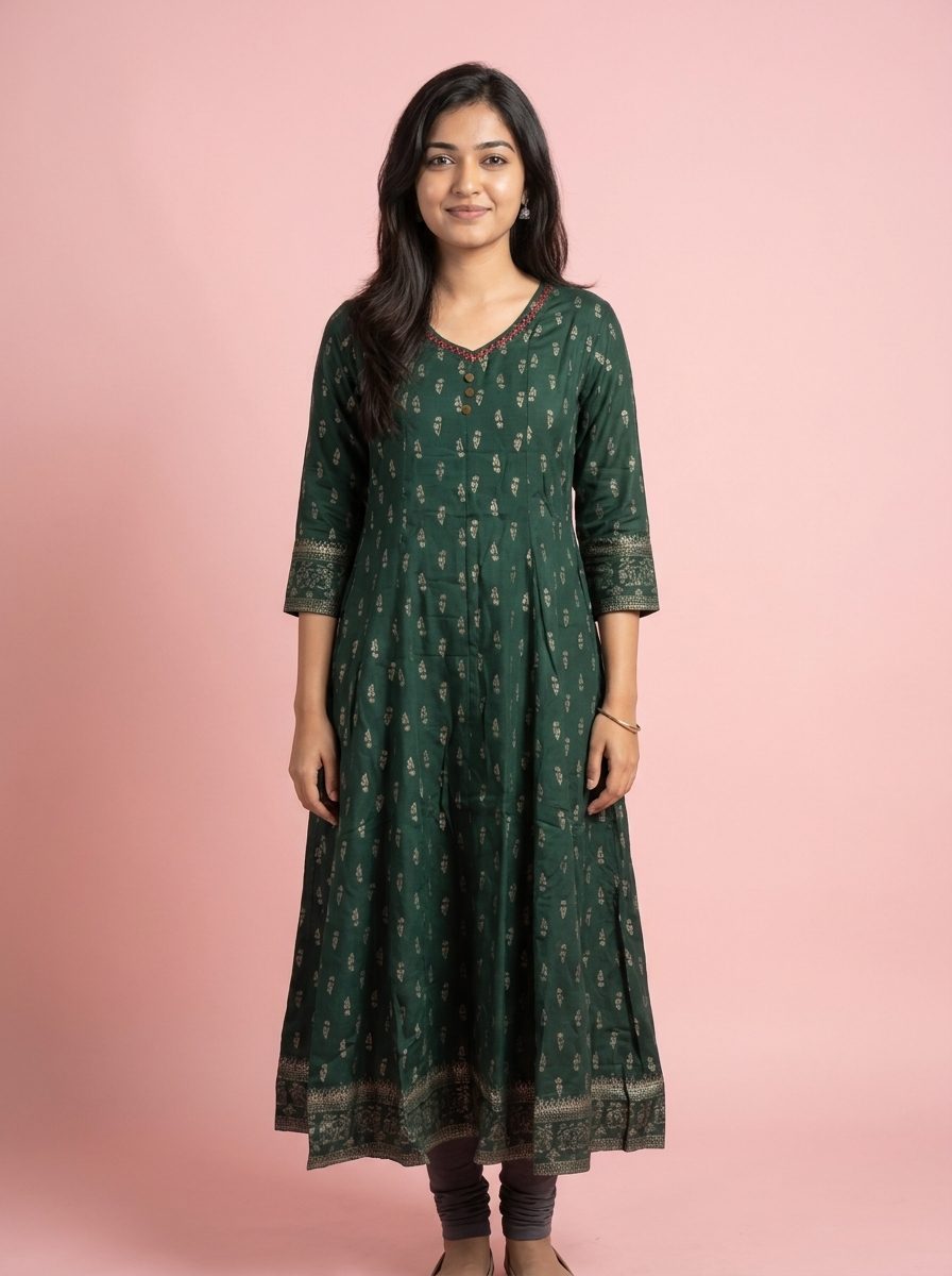 Aarohi Bottle Green (Aline)
