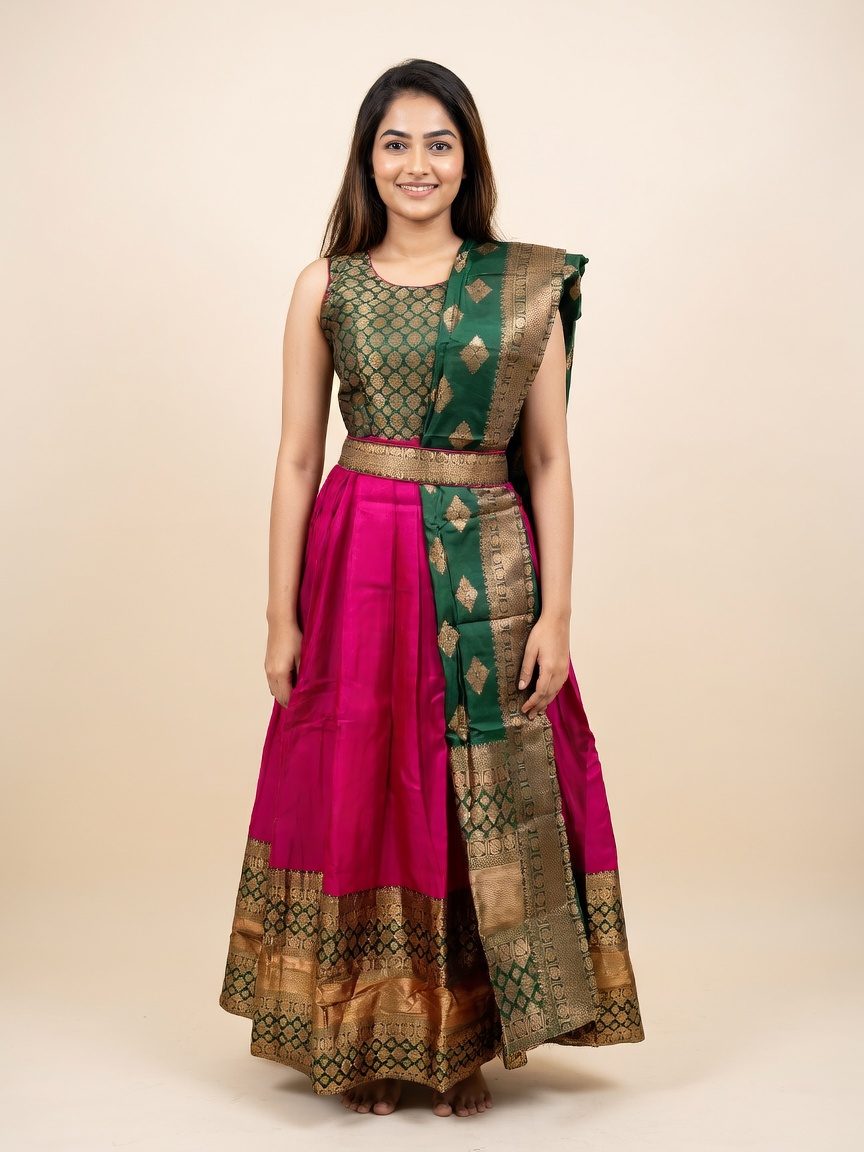 Banasasi Pleated Frock -Anarkali (A-Line)