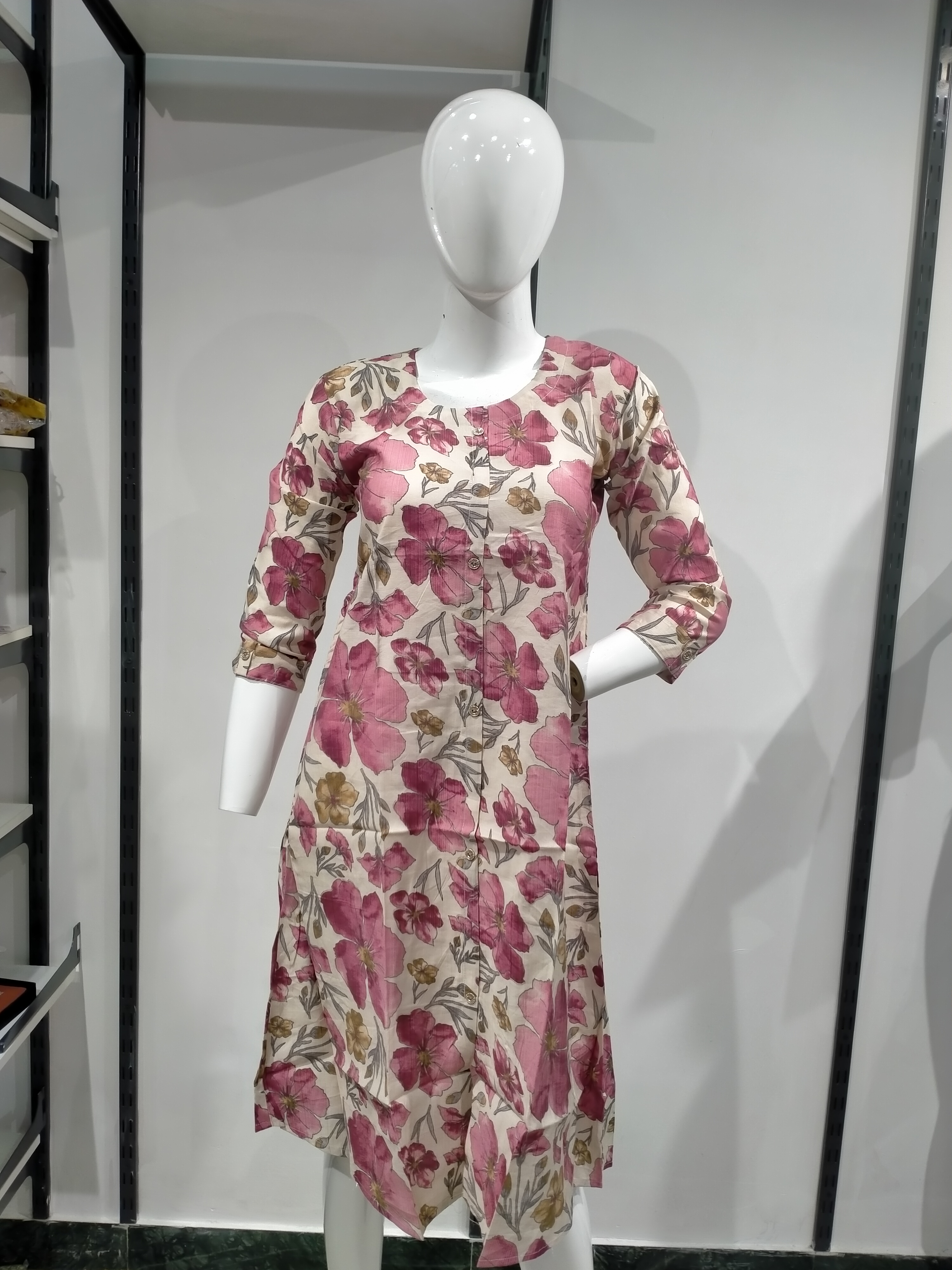 Pink Floral Kurta