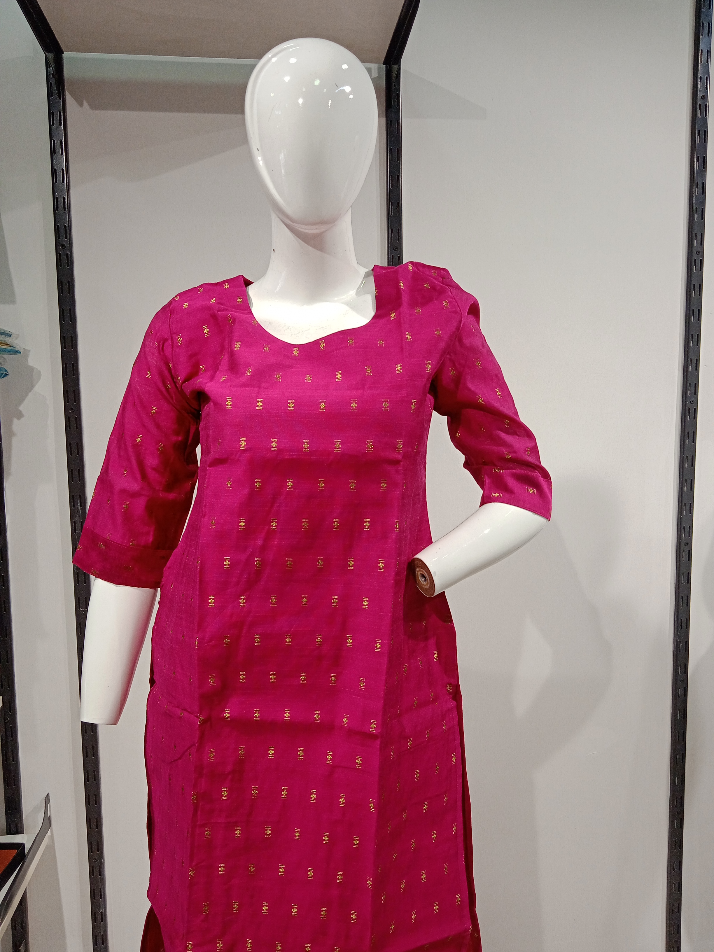 Golden Emb Pink Kurti