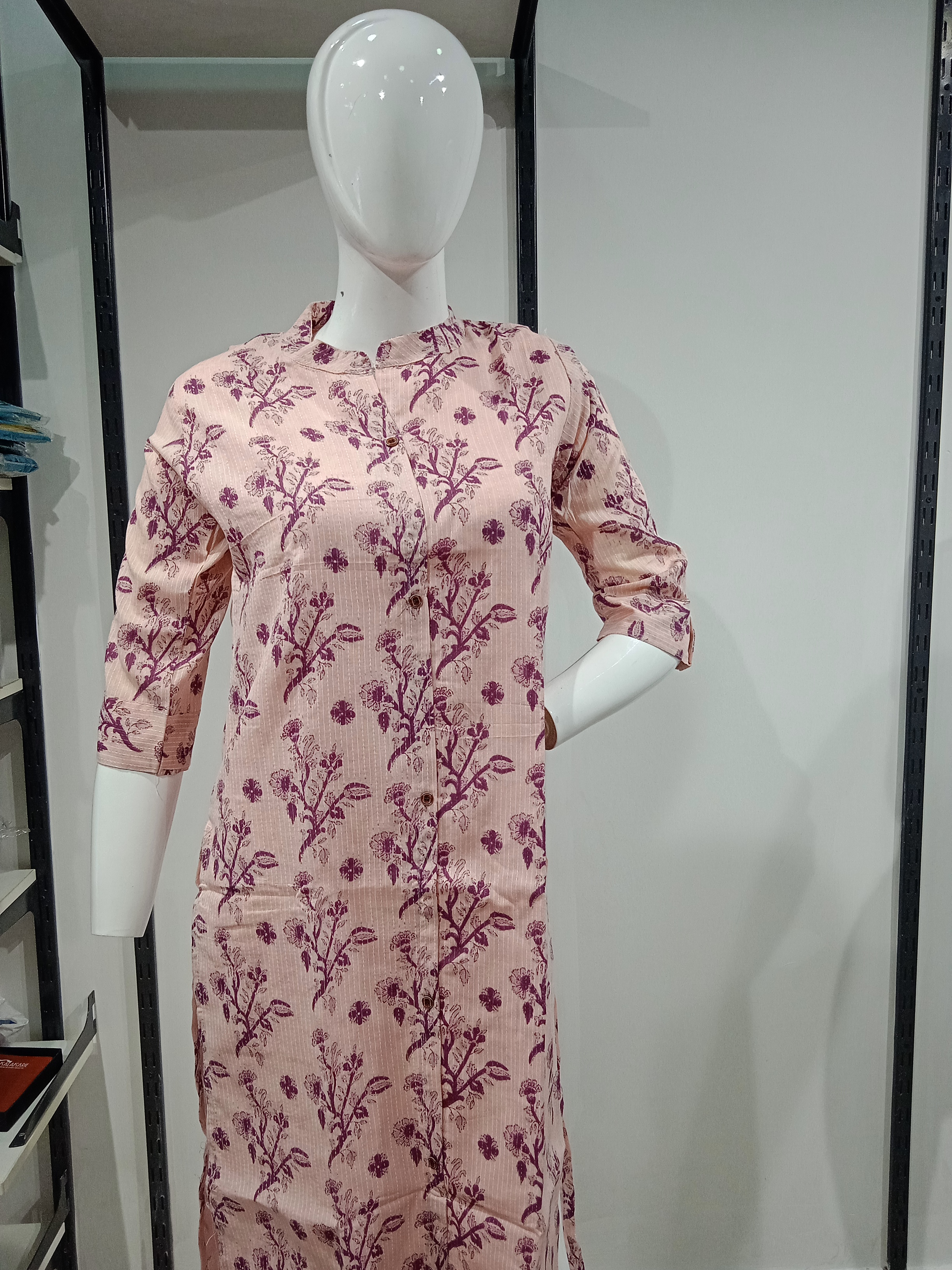 Berry Block Print Kurti