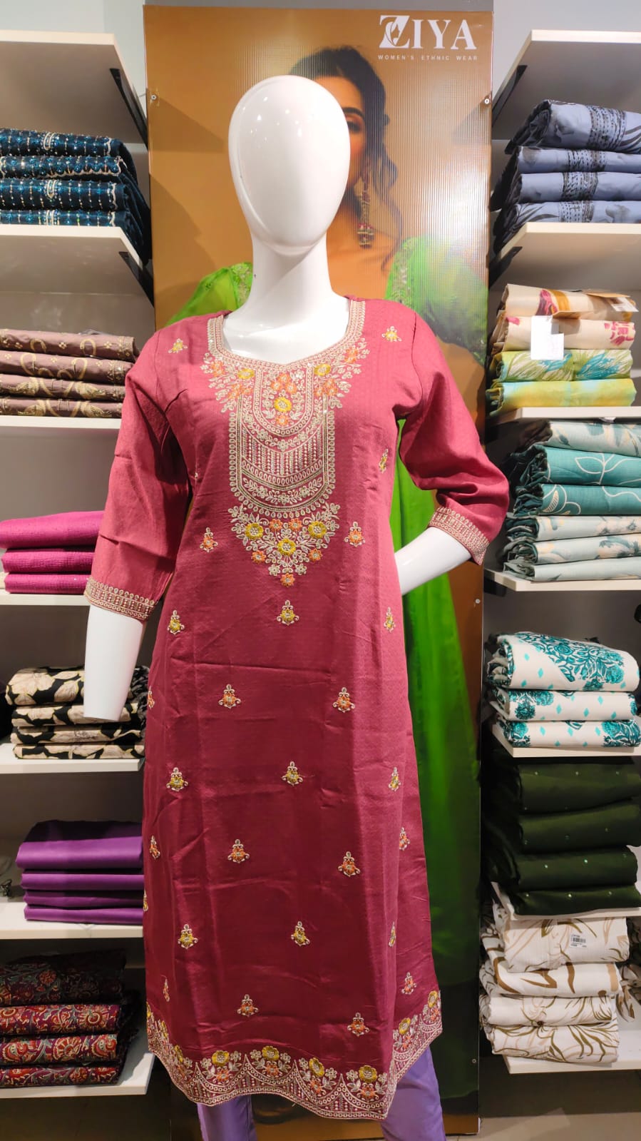 Neck Emb Jaquard Fabric