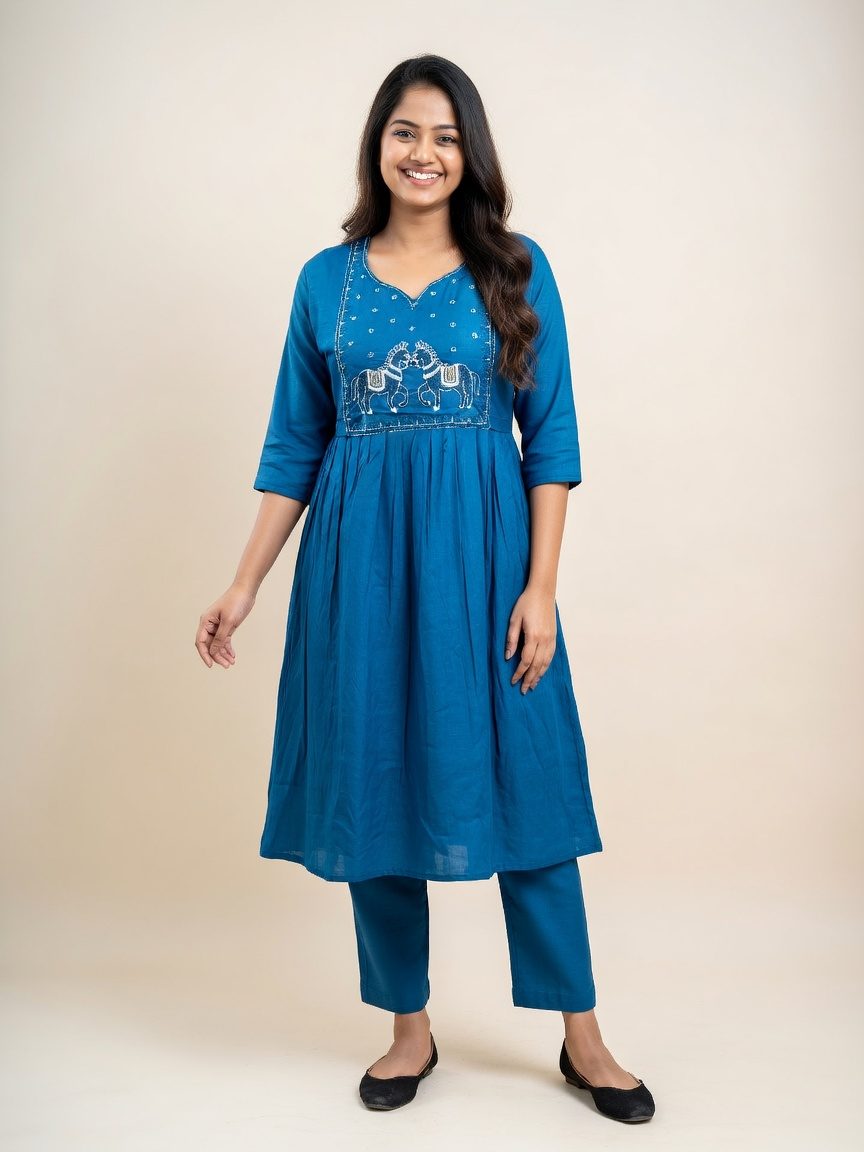 Embroidered Yoke Kurta