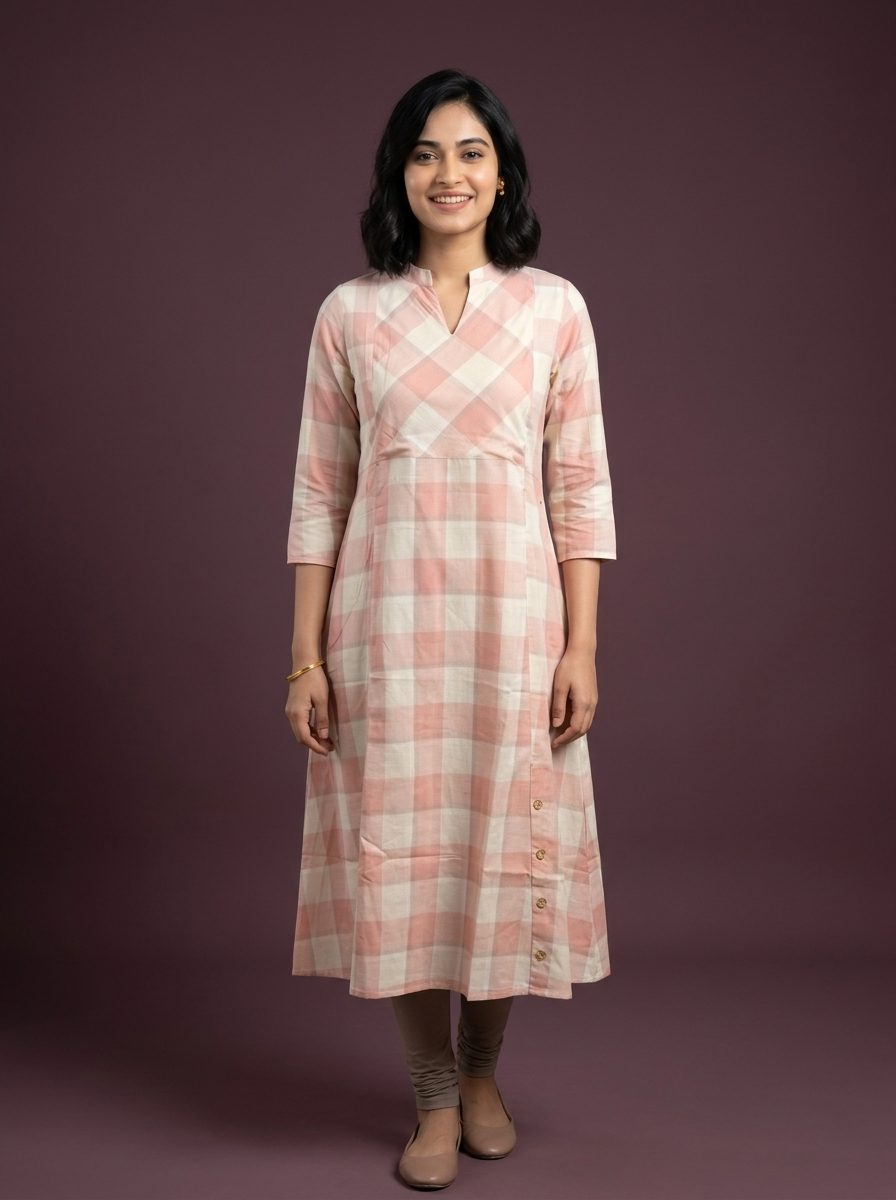 Checked Aline Kurti